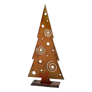 Swirls and Dots Tree Sculpture – Modern style Christmas tree sculpture with swirlies that can be accented with magnet "ornaments" on a white background