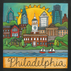 "The Cradle of Liberty" Plaque – Beautiful artisan printed plaque honoring Philadelphia, PA front view