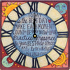 "Time to Shine" Square Clock – Celestial clock theme with roman numerals and inspirational phrases front view