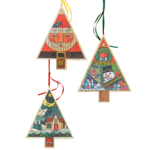 Tree Holiday Ornament Set – A set of all three printed tree holiday ornaments main view
