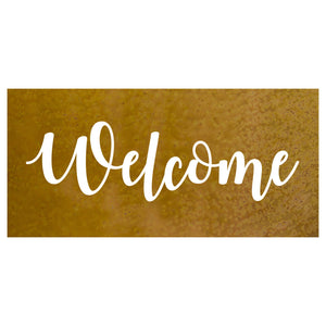 Welcome Wall Plaque – Metal art sign with the word "Welcome" made into a contemporary piece of wall art, perfect to display on a front porch or entryway for a warm greeting to all your loved ones