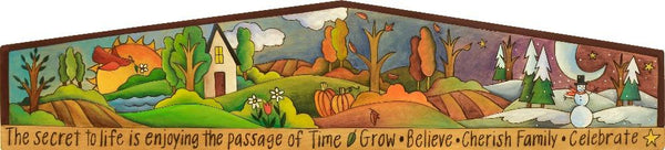 "Wheel of Life" Door Topper – Make the time sweet with this four seasons landscape door topper front view