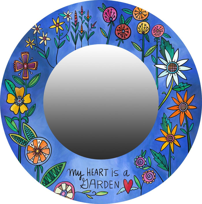"Wonderful World" Circle Mirror