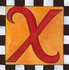 Sincerely, Sticks "X" Alphabet Letter Plaque option 1 with black and white checks