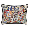 America Hand-Embroidered Pillow -  From shore to shore there's 3,537,441 square miles in the continental USA and catstudio squeezed them into 432 square inches of amazing embroidery