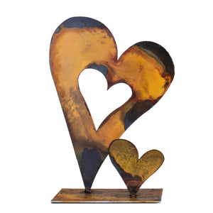 Baby Heart Sculpture – Pair of hearts on a sculpture base is the perfect gift for a loved one on a white background