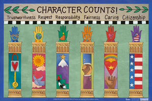CHARACTER COUNTS! 8"x12" 6 Pillars Plaque