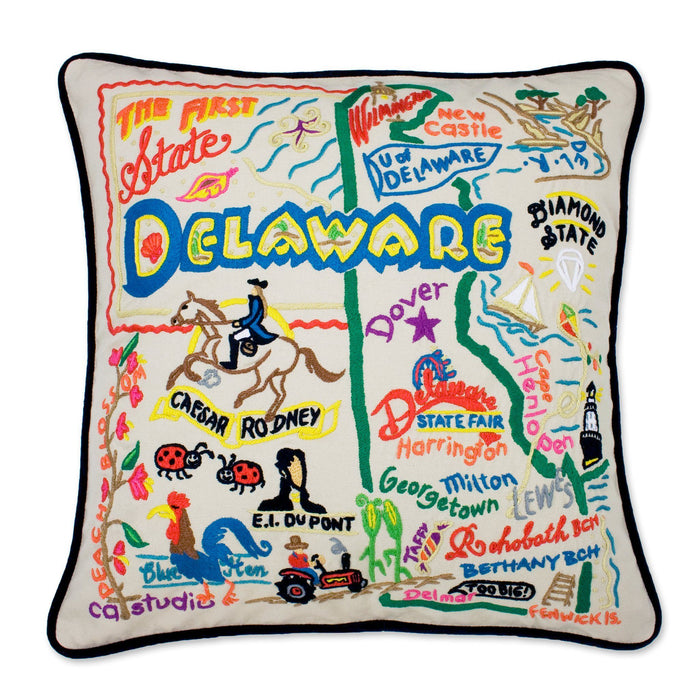 Delaware Hand-Embroidered Pillow