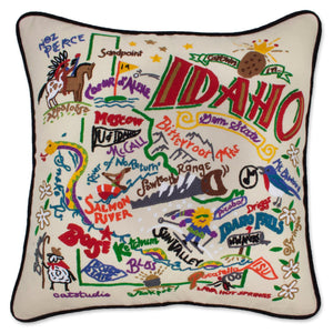 This original design celebrates the beautiful State of Idaho. Terrell Swan, one of the owners of catstudio, spent his summers on his grandparents ranch in eastern Idaho riding horses & eating spuds. He insisted that this design be a beauty to reflect Idaho's natural bounty - it does!
