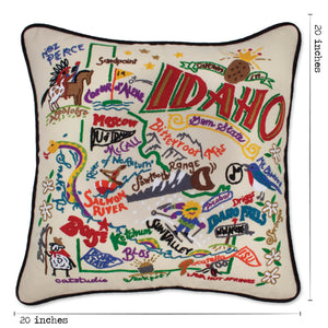 This original design celebrates the beautiful State of Idaho. Terrell Swan, one of the owners of catstudio, spent his summers on his grandparents ranch in eastern Idaho riding horses & eating spuds. He insisted that this design be a beauty to reflect Idaho's natural bounty - it does!