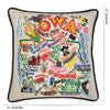 Iowa Hand-Embroidered Pillow -  This original design celebrates the great State of Iowa from Council Bluffs to Sioux City to Dubuque! Terrell Swan, one of the owners of catstudio, says it's his favorite design!!