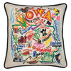 Iowa Hand-Embroidered Pillow -  This original design celebrates the great State of Iowa from Council Bluffs to Sioux City to Dubuque! Terrell Swan, one of the owners of catstudio, says it's his favorite design!!