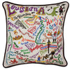 Louisiana Hand-Embroidered Pillow -  Louisiana, it's like a separate country, but it's a state! This original design celebrates this amazing state from Lake Charles to Monroe to Tallulah to the Crescent City!