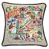 Mississippi Hand-Embroidered Pillow -  This original design celebrates the Mississippi Coast!