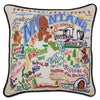 Montana Hand-Embroidered Pillow -  They don't call it THE LAST BEST PLACE for nothing! This original design celebrates the State of Montana - from Bozeman, Billings, Big Mountain - BIG SKY COUNTRY and totally Beautiful!