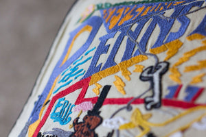 Pennsylvania Hand-Embroidered Pillow -  The Keystone State... This original design celebrates the State of Pennsylvania!