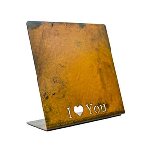 I Love You Magnetic Frame – Feature the latest snapshots of your special someone on this unique patina magnetic frame side view