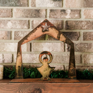 Small Nativity Sculpture – Stable and manger scene is perfect to display alone or add stars for a one-of-a-kind nativity set main view