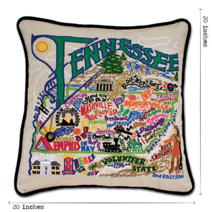 Tennessee Hand-Embroidered Pillow -  The Volunteer State... This original design celebrates the State of Tennessee.